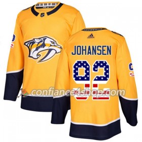 Adidas Maillot de Hockey Nashville Predators Ryan Johansen 92 2017-2018 Or USA Flag Fashion Authentic - Homme